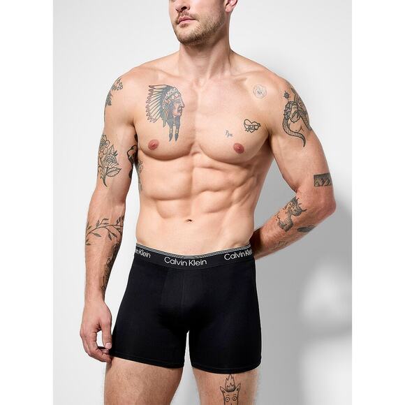 Calvin Klein Men's Medium Black 3 Pack Microfiber Stretch Boxer Brief A9-8 - Picture 1 of 8